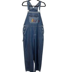 RARE Vintage Disney Winnie The Pooh Denim Overalls Large